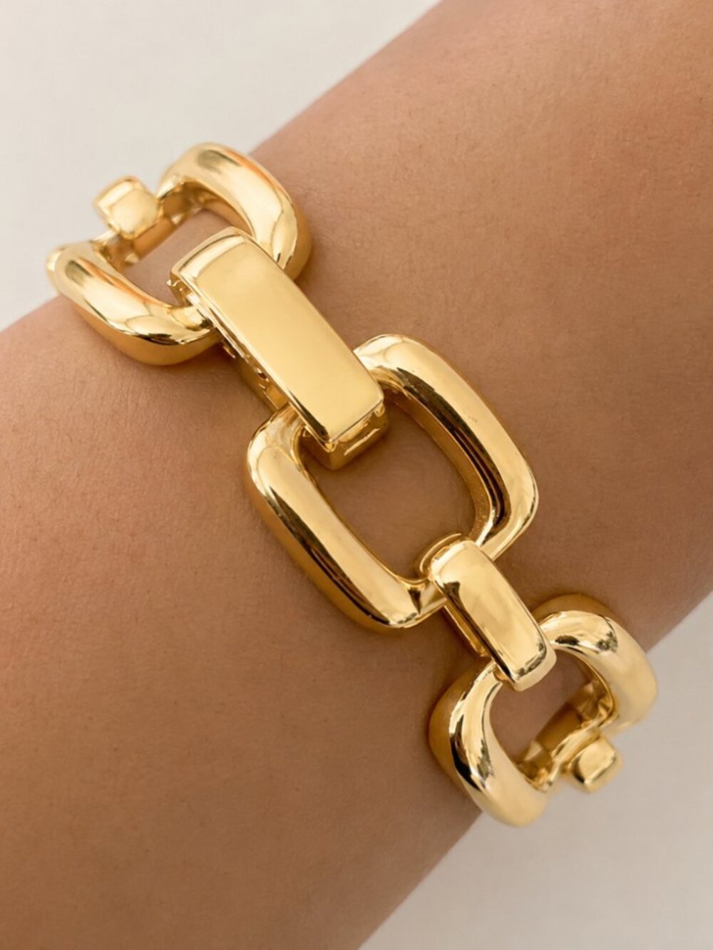 925 Sterling Silver Chunky Chain Link Bracelet Gold Large Link Bracelet